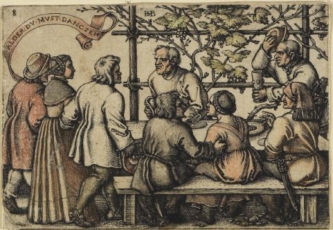 Schaubild 2: Sebald Beham, Bauernschmaus, 1546-1547